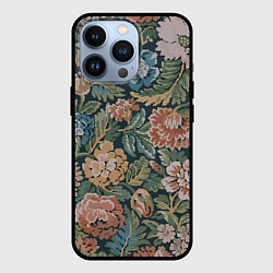 Чехол для iPhone 13 Pro Floral pattern Цветочный паттерн, цвет: 3D-черный