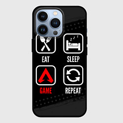 Чехол для iPhone 13 Pro Eat, Sleep, Apex Legends, Repeat, цвет: 3D-черный
