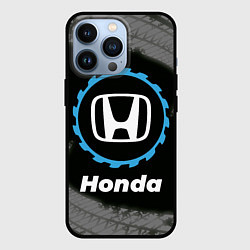 Чехол для iPhone 13 Pro Honda в стиле Top Gear со следами шин на фоне, цвет: 3D-черный