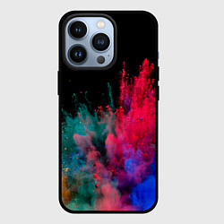 Чехол для iPhone 13 Pro Брызги сухих красок, цвет: 3D-черный