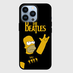 Чехол для iPhone 13 Pro The Beatles Гомер Симпсон Рокер, цвет: 3D-черный