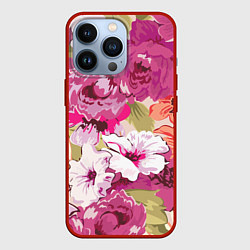Чехол для iPhone 13 Pro Красочный цветочный паттерн Лето Fashion trend 202, цвет: 3D-красный
