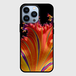 Чехол для iPhone 13 Pro Фрактал перо жар-птицы Абстракция, цвет: 3D-черный