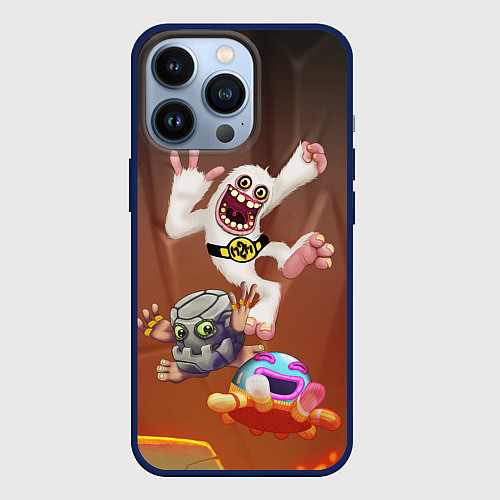 Чехол iPhone 13 Pro Барабамень, Мамунт и Палезатор / 3D-Тёмно-синий – фото 1