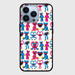 Чехол для iPhone 13 Pro POPPY PLAYTIME HAGGY WAGGY AND KISSY MISSY PATTERN, цвет: 3D-черный