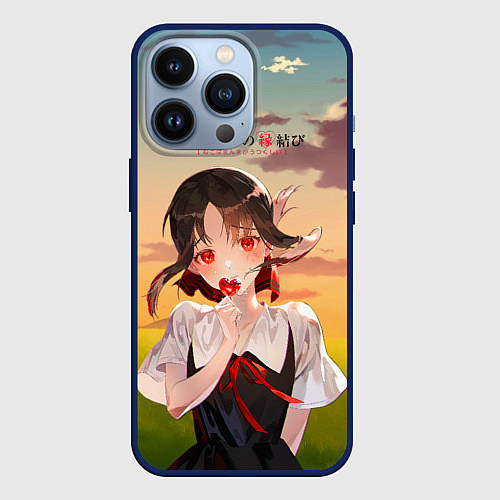 Чехол iPhone 13 Pro Госпожа Кагуя Love is war Милая Синомия / 3D-Тёмно-синий – фото 1