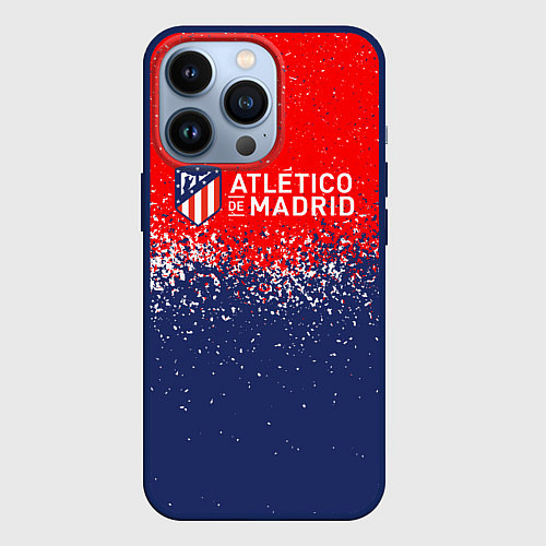 Чехол iPhone 13 Pro Atletico madrid атлетико мадрид брызги красок / 3D-Тёмно-синий – фото 1