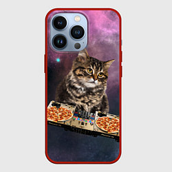 Чехол для iPhone 13 Pro Космический котёнок диджей Space DJ Cat, цвет: 3D-красный