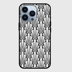 Чехол для iPhone 13 Pro Современный геометрический узор светлый фон, цвет: 3D-черный