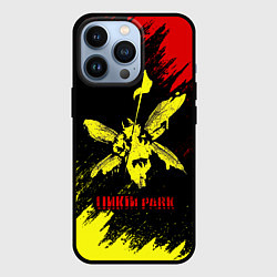 Чехол для iPhone 13 Pro Linkin Park желто-красный, цвет: 3D-черный