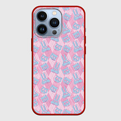 Чехол для iPhone 13 Pro Паттерн черепов животных, цвет: 3D-красный