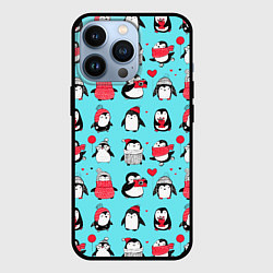 Чехол для iPhone 13 Pro PENGUINS ON THE POSITIVE, цвет: 3D-черный