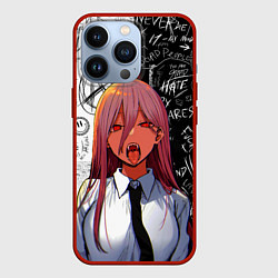 Чехол для iPhone 13 Pro ПАУЭР Демон Человек бензопила, цвет: 3D-красный