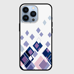 Чехол для iPhone 13 Pro Геометрический узор в бело-синий тонах, цвет: 3D-черный