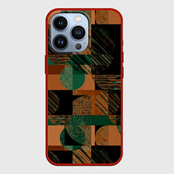 Чехол для iPhone 13 Pro Текстурированный абстрактный, геометрический принт, цвет: 3D-красный