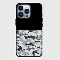 Чехол для iPhone 13 Pro Полукамуфляж Тёмно-Серый, цвет: 3D-черный