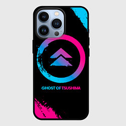 Чехол для iPhone 13 Pro Ghost of Tsushima Neon Gradient, цвет: 3D-черный