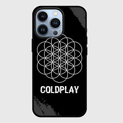 Чехол для iPhone 13 Pro Coldplay Glitch на темном фоне, цвет: 3D-черный