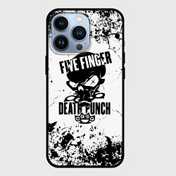 Чехол для iPhone 13 Pro Five Finger Death Punch - мелкие трещины, цвет: 3D-черный