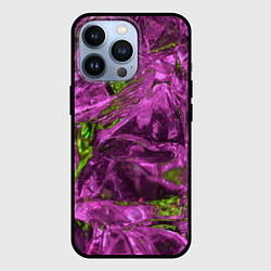 Чехол для iPhone 13 Pro Неоновые куски льда - Розовый, цвет: 3D-черный