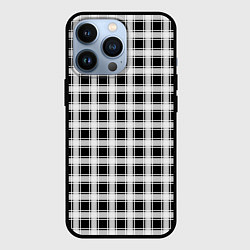 Чехол для iPhone 13 Pro Black and white tartan check, цвет: 3D-черный
