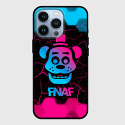 Чехол для iPhone 13 Pro FNAF мишка - neon gradient, цвет: 3D-черный