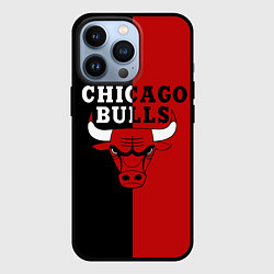 Чехол для iPhone 13 Pro Чикаго Буллз black & red, цвет: 3D-черный
