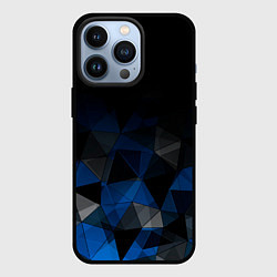 Чехол для iPhone 13 Pro Черно-синий геометрический, цвет: 3D-черный