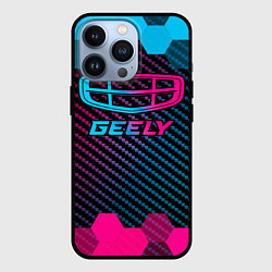 Чехол для iPhone 13 Pro Geely - neon gradient, цвет: 3D-черный