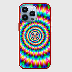 Чехол для iPhone 13 Pro Радужная оптическая иллюзия, цвет: 3D-красный