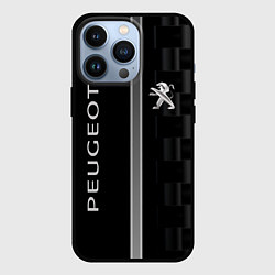 Чехол для iPhone 13 Pro Peugeot карбон абстракция, цвет: 3D-черный