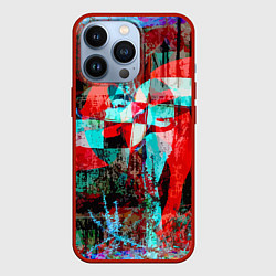 Чехол для iPhone 13 Pro Авангардная композиция - вертушка, цвет: 3D-красный