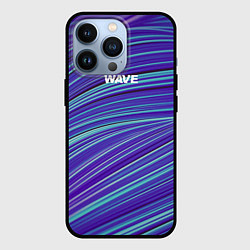 Чехол для iPhone 13 Pro Абстрактные волны Wave - синие, цвет: 3D-черный