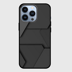 Чехол для iPhone 13 Pro Черные геометрические фигуры в трехмерном простран, цвет: 3D-черный