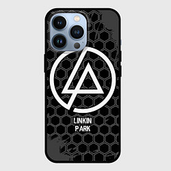 Чехол для iPhone 13 Pro Linkin Park glitch на темном фоне, цвет: 3D-черный