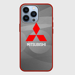 Чехол для iPhone 13 Pro Mitsubishi - серая с кружочками абстракция, цвет: 3D-красный