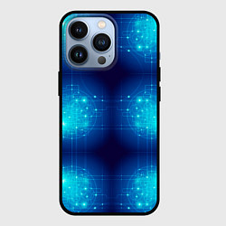 Чехол для iPhone 13 Pro Неоновые проводники - схемы, цвет: 3D-черный