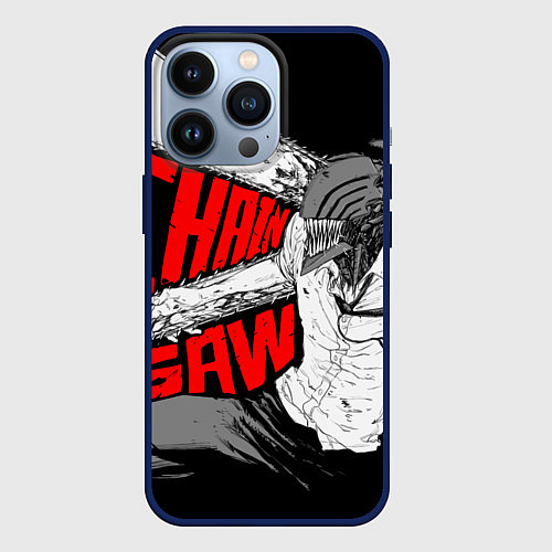 Чехол iPhone 13 Pro Человек-бензопила: Дэндзи / 3D-Тёмно-синий – фото 1