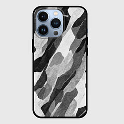 Чехол для iPhone 13 Pro Зимник - камуфляж зимний косой, цвет: 3D-черный