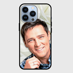 Чехол для iPhone 13 Pro Юрий Шатунов на фоне белых роз, цвет: 3D-черный