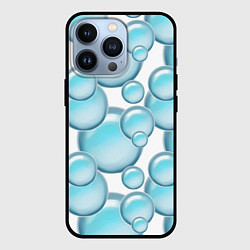 Чехол для iPhone 13 Pro Стеклянные голубые шарики марблс, цвет: 3D-черный