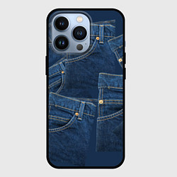 Чехол для iPhone 13 Pro Джинсовка jeans, цвет: 3D-черный
