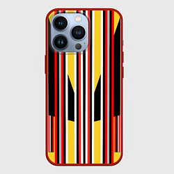 Чехол для iPhone 13 Pro Геометрические цветные фигуры полосы geometry, цвет: 3D-красный
