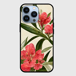 Чехол для iPhone 13 Pro Олеандр Элегантные цветы, цвет: 3D-черный