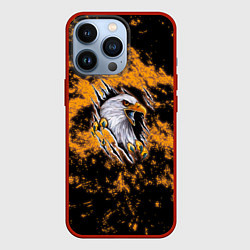 Чехол для iPhone 13 Pro Орел в огне, цвет: 3D-красный