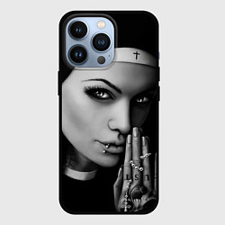 Чехол для iPhone 13 Pro Готическая монашка с татуировкой Страсть, цвет: 3D-черный