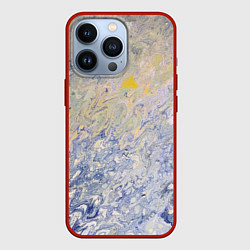 Чехол для iPhone 13 Pro Абстрактное множество мазков серой краски, цвет: 3D-красный