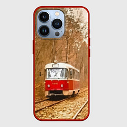 Чехол для iPhone 13 Pro Одинокий трамвай - Россия, цвет: 3D-красный