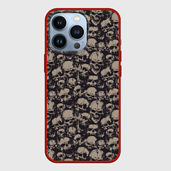 Чехол для iPhone 13 Pro Череп и брызги, цвет: 3D-красный