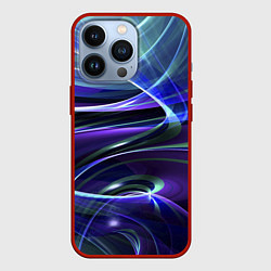 Чехол для iPhone 13 Pro Абстрактные цветные полосы, цвет: 3D-красный